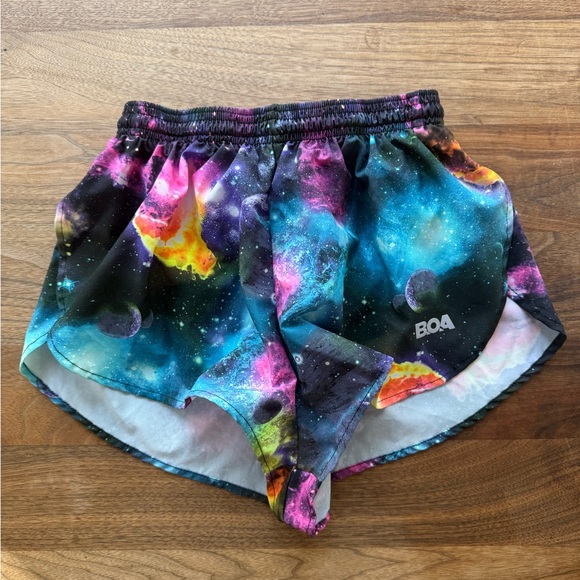 BOA Shorts Women's 1" Elite Split Trainer Shorts Galaxy Size SMALL - LINED - Picture 1 of 13